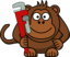 Cartoon Monkey With Wrench