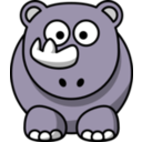 download Cartoon Rhino clipart image with 45 hue color