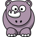download Cartoon Rhino clipart image with 90 hue color