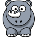 download Cartoon Rhino clipart image with 0 hue color