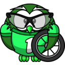 download Owl Cyclist clipart image with 90 hue color