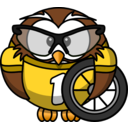 download Owl Cyclist clipart image with 0 hue color
