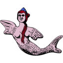 download Mermaid clipart image with 180 hue color