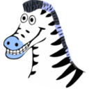 download Drawn Zebra clipart image with 180 hue color