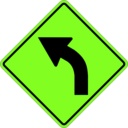 download Sign Turn Left clipart image with 45 hue color