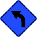 download Sign Turn Left clipart image with 180 hue color