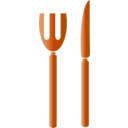 download Fork And Knife Icon clipart image with 180 hue color