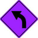download Sign Turn Left clipart image with 225 hue color