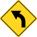 download Sign Turn Left clipart image with 0 hue color