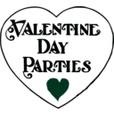download Valentine Day Parties Title clipart image with 180 hue color