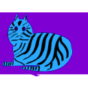 download Tiger Cat clipart image with 180 hue color