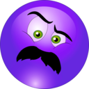 download Angry Man Mustache Smiley Emoticon clipart image with 225 hue color