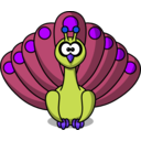 download Cartoon Peacock clipart image with 225 hue color