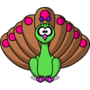 download Cartoon Peacock clipart image with 270 hue color