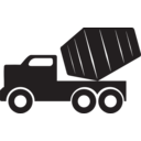 download Concrete Mixer Truck clipart image with 0 hue color