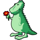 download Dragon With Flower clipart image with 0 hue color