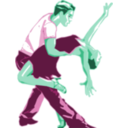 download Dancers In Two Tone Color clipart image with 135 hue color