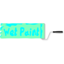 download Wet Paint Sign clipart image with 270 hue color