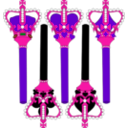 download Stylized Sceptre For Card Faces clipart image with 270 hue color