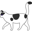 download White Cat Walking clipart image with 135 hue color