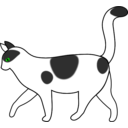 download White Cat Walking clipart image with 0 hue color