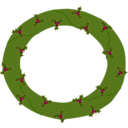 download Wreath Of Evergreen With Red Berries 01 clipart image with 315 hue color