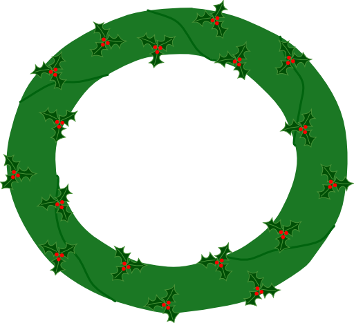 Wreath Of Evergreen With Red Berries 01