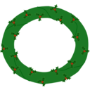download Wreath Of Evergreen With Red Berries 01 clipart image with 0 hue color