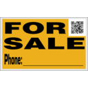 download For Sale Sign With Qr Code clipart image with 45 hue color