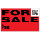 download For Sale Sign With Qr Code clipart image with 0 hue color