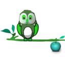 download Owl On Branch clipart image with 90 hue color