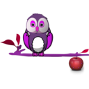 download Owl On Branch clipart image with 270 hue color