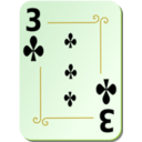 download Ornamental Deck 3 Of Clubs clipart image with 45 hue color