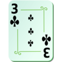 download Ornamental Deck 3 Of Clubs clipart image with 90 hue color