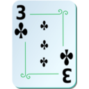 download Ornamental Deck 3 Of Clubs clipart image with 135 hue color