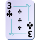 download Ornamental Deck 3 Of Clubs clipart image with 180 hue color