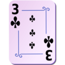 download Ornamental Deck 3 Of Clubs clipart image with 225 hue color
