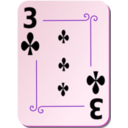 download Ornamental Deck 3 Of Clubs clipart image with 270 hue color