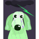 download Sad Dog In The Rain clipart image with 90 hue color