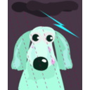 download Sad Dog In The Rain clipart image with 135 hue color