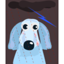 download Sad Dog In The Rain clipart image with 180 hue color