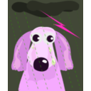 download Sad Dog In The Rain clipart image with 270 hue color
