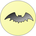 download Bat In Front Of Moon clipart image with 0 hue color