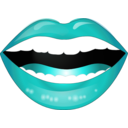 download Laughing Lips Smiley Emoticon clipart image with 180 hue color