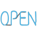 download Open Sign clipart image with 0 hue color