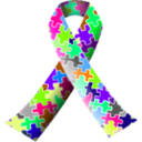 download Autism Puzzle Ribbon clipart image with 90 hue color