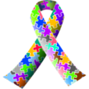 download Autism Puzzle Ribbon clipart image with 225 hue color