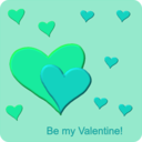download Be My Valentine clipart image with 180 hue color