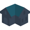 download Placeholder Isometric Building Icon Colored Dark Alternative clipart image with 180 hue color
