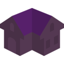 download Placeholder Isometric Building Icon Colored Dark Alternative clipart image with 270 hue color